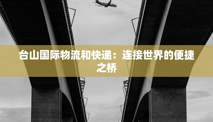 台山国际物流和快递:连接世界的便捷之桥 台山国际物流和快递:连接世界的便捷之桥