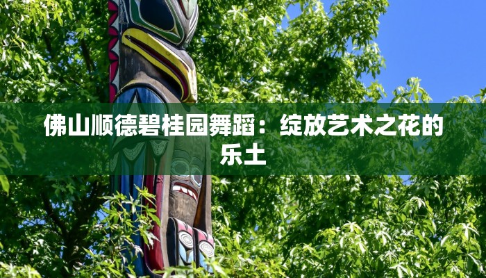 佛山顺德碧桂园舞蹈:绽放艺术之花的乐土 佛山顺德碧桂园舞蹈:绽放艺术之花的乐土